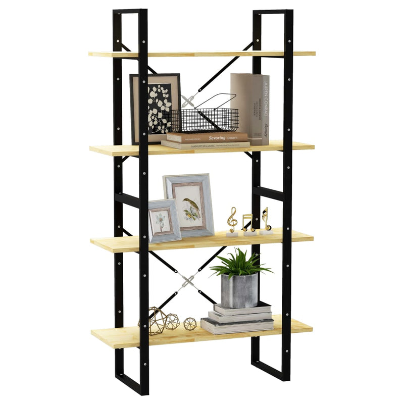 4-Tier Book Cabinet 80x30x140 cm Solid Pine Wood Payday Deals