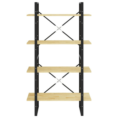 4-Tier Book Cabinet 80x30x140 cm Solid Pine Wood Payday Deals