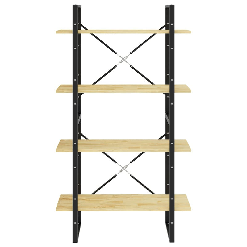 4-Tier Book Cabinet 80x30x140 cm Solid Pine Wood Payday Deals