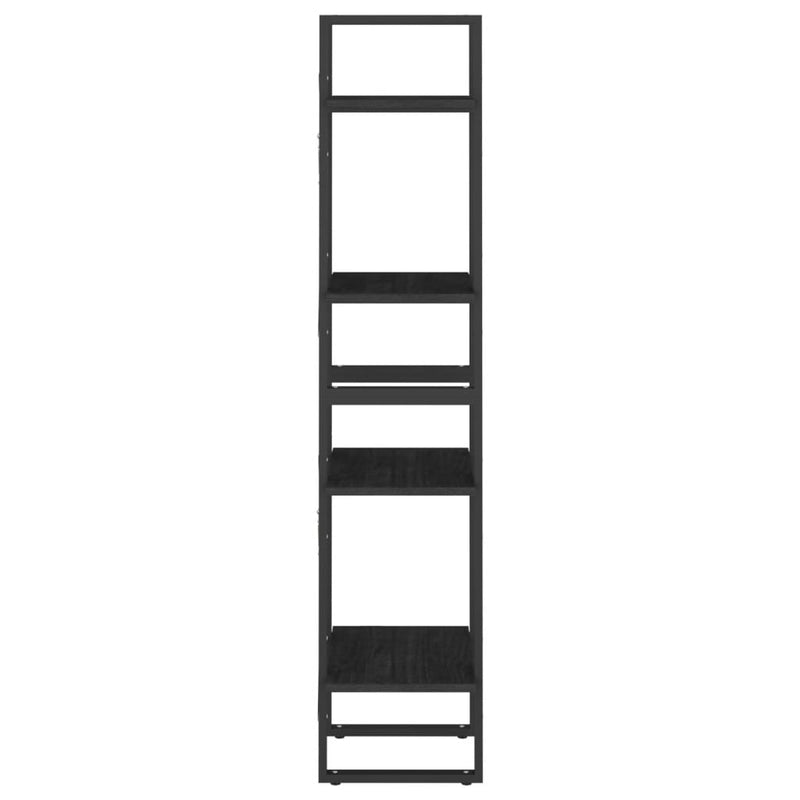 4-Tier Book Cabinet Black 40x30x140 cm Solid Pine Wood Payday Deals