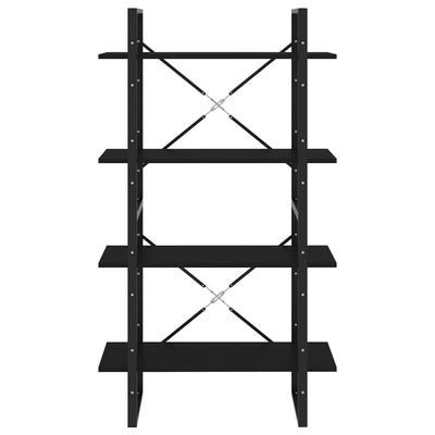 4-Tier Book Cabinet Black 80x30x140 cm Engineered Wood Payday Deals