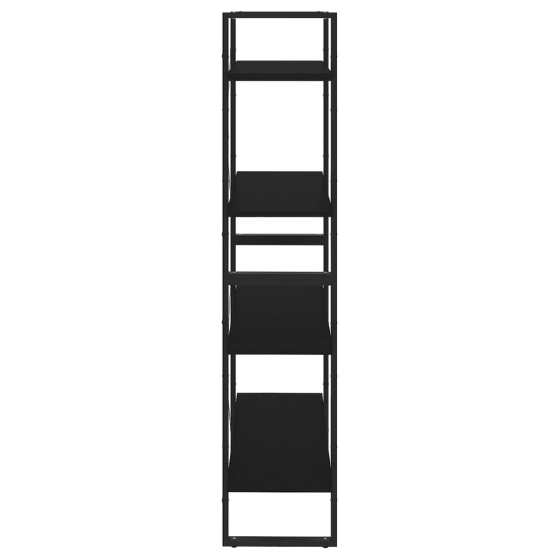 4-Tier Book Cabinet Black 80x30x140 cm Engineered Wood Payday Deals