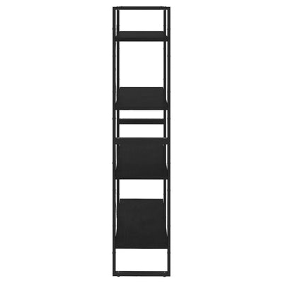 4-Tier Book Cabinet Black 80x30x140 cm Solid Pine Wood Payday Deals