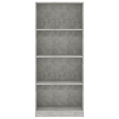 4-Tier Book Cabinet Concrete Grey 60x24x142 cm Engineered Wood Payday Deals
