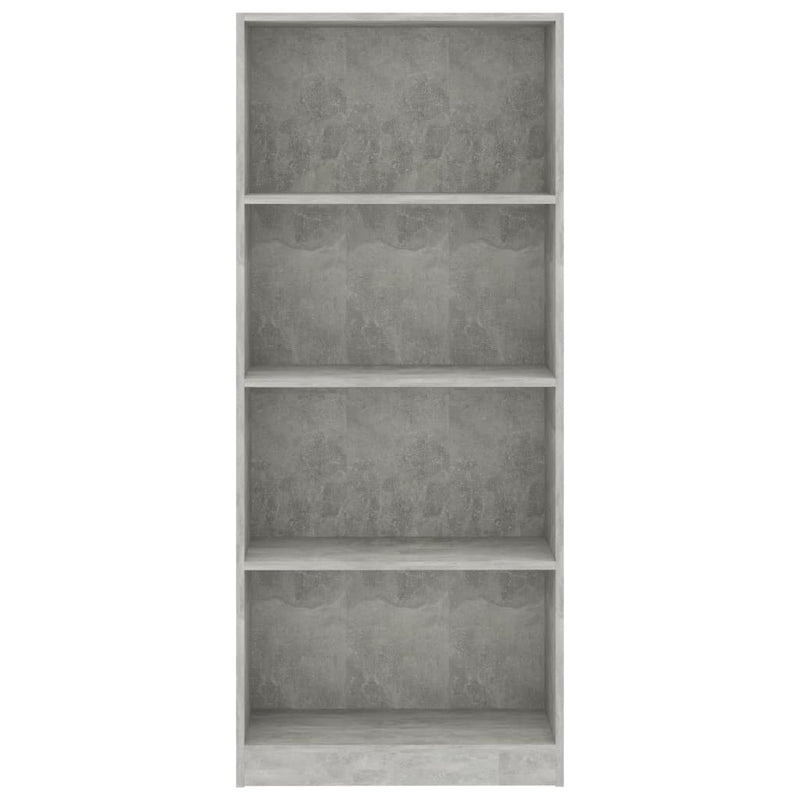 4-Tier Book Cabinet Concrete Grey 60x24x142 cm Engineered Wood Payday Deals