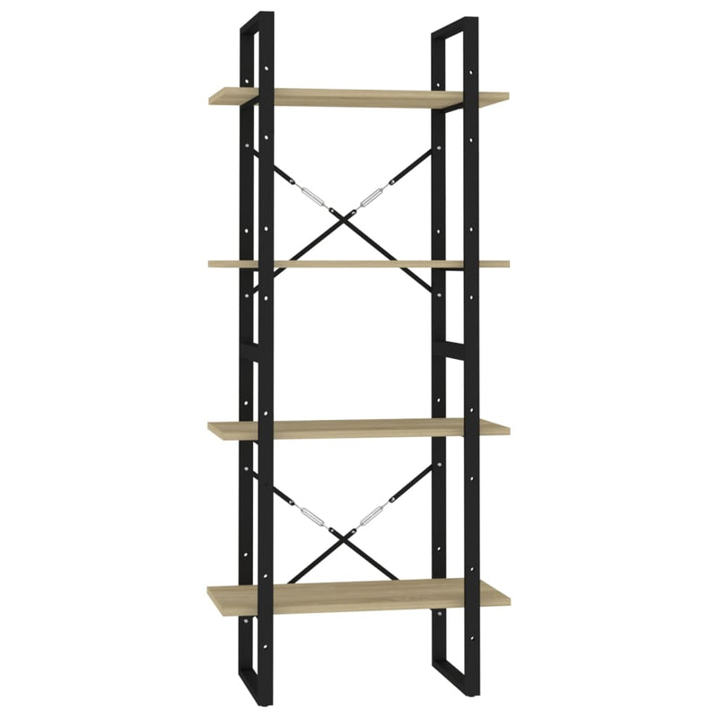 4-Tier Book Cabinet Sonoma Oak 60x30x140 cm Engineered Wood Payday Deals