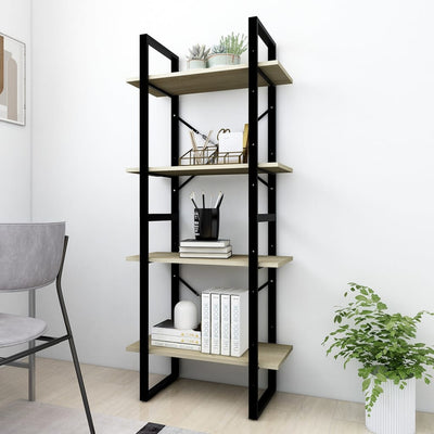 4-Tier Book Cabinet Sonoma Oak 60x30x140 cm Engineered Wood Payday Deals
