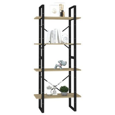 4-Tier Book Cabinet Sonoma Oak 60x30x140 cm Engineered Wood Payday Deals