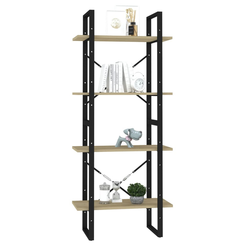 4-Tier Book Cabinet Sonoma Oak 60x30x140 cm Engineered Wood Payday Deals