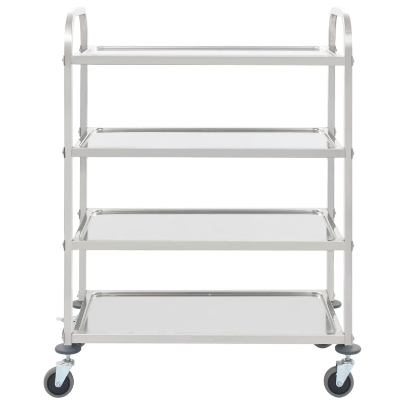 4-Tier Kitchen Trolley 107x55x125 cm Stainless Steel Payday Deals