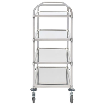 4-Tier Kitchen Trolley 107x55x125 cm Stainless Steel Payday Deals