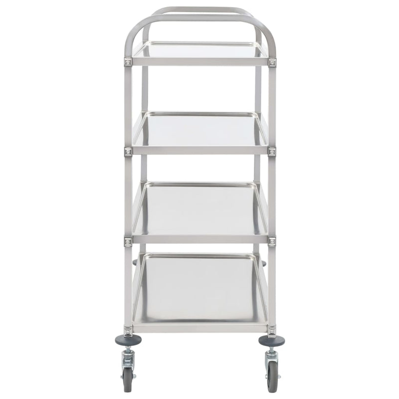 4-Tier Kitchen Trolley 107x55x125 cm Stainless Steel Payday Deals