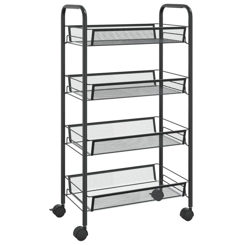 4-Tier Kitchen Trolley Black 46x26x85 cm Iron Payday Deals