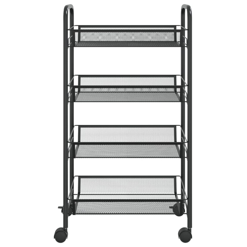 4-Tier Kitchen Trolley Black 46x26x85 cm Iron Payday Deals