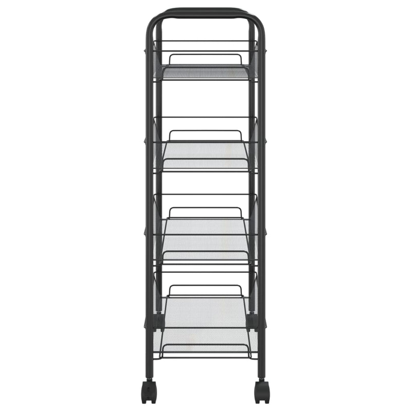 4-Tier Kitchen Trolley Black 46x26x85 cm Iron Payday Deals