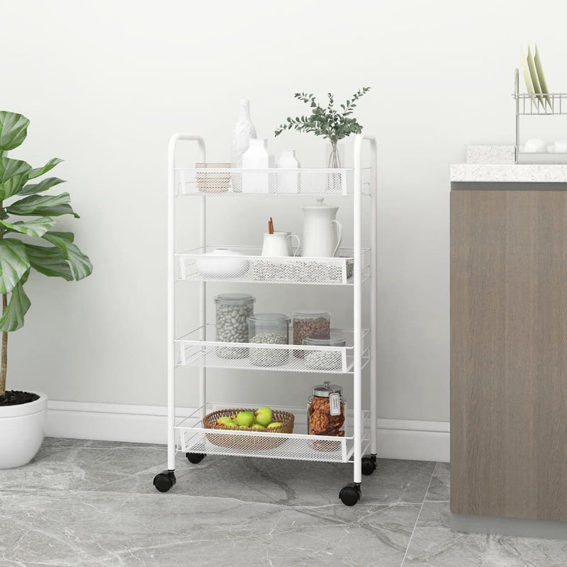 4-Tier Kitchen Trolley White 46x26x85 cm Iron Payday Deals