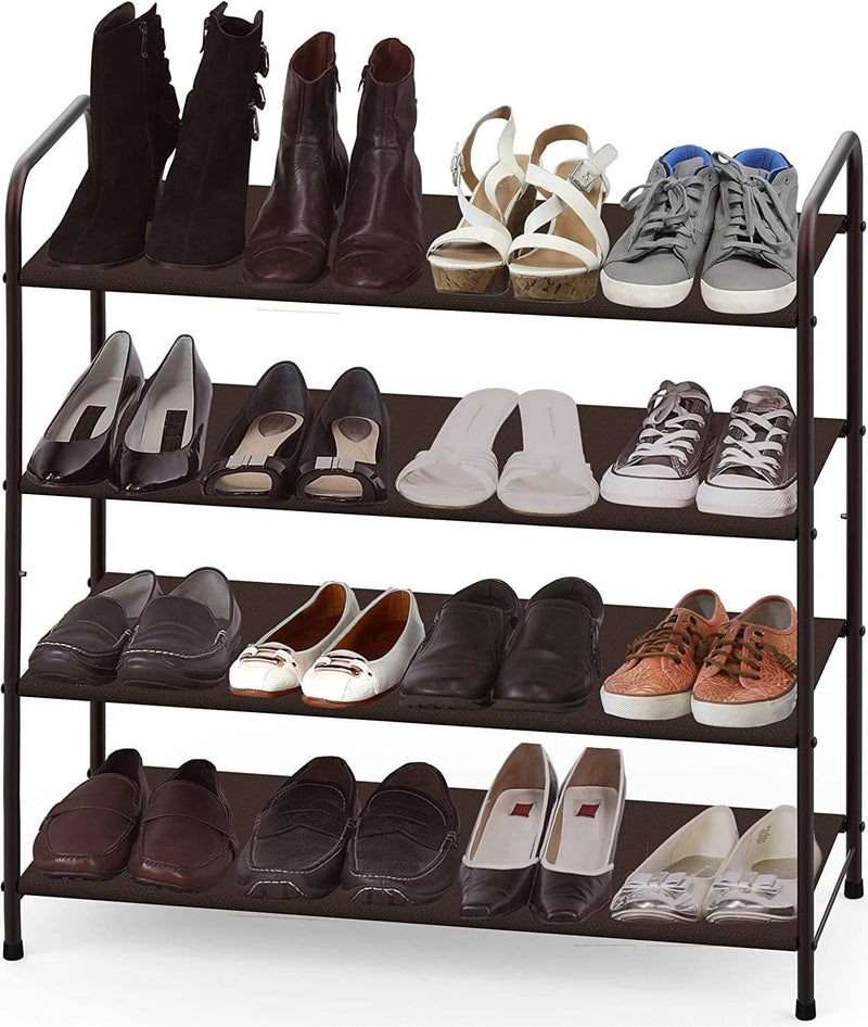 4 Tier Metal Shoe Rack Storage Organiser for Entryway and Bedroom Payday Deals