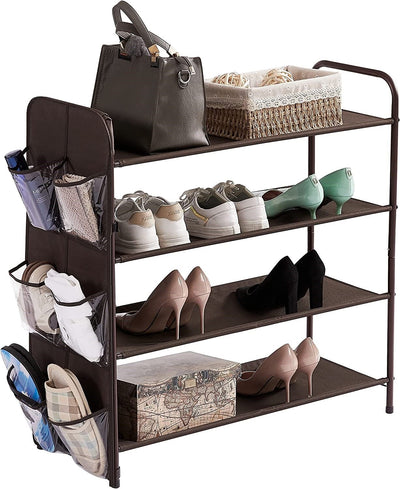 4 Tier Metal Shoe Rack Storage Organiser for Entryway and Bedroom Payday Deals