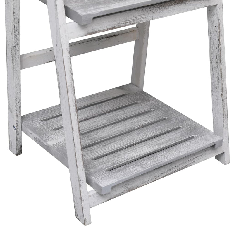 4-Tier Plant Stand Grey 43x33x113 cm Wood Payday Deals