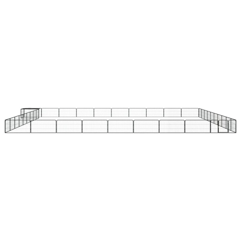 40-Panel Dog Playpen Black 100x50 cm Powder-coated Steel Payday Deals