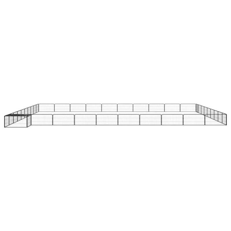 40-Panel Dog Playpen Black 100x50 cm Powder-coated Steel Payday Deals