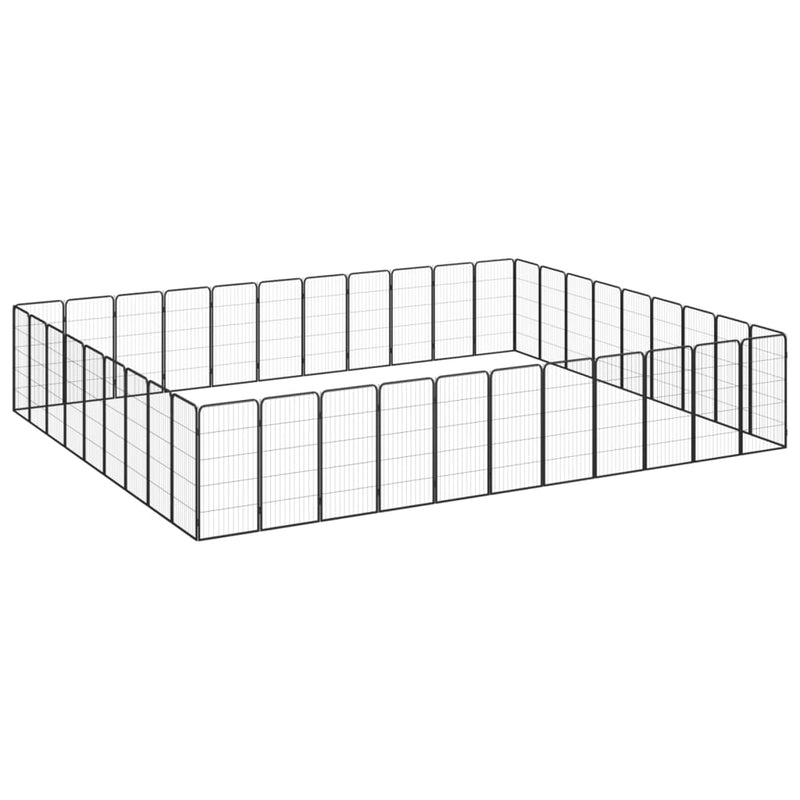 40-Panel Dog Playpen Black 50x100 cm Powder-coated Steel Payday Deals