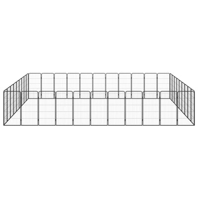 40-Panel Dog Playpen Black 50x100 cm Powder-coated Steel Payday Deals