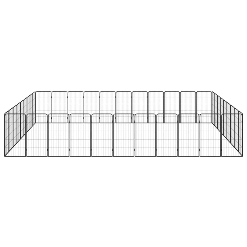 40-Panel Dog Playpen Black 50x100 cm Powder-coated Steel Payday Deals