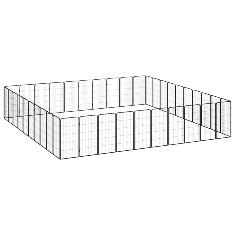 40-Panel Dog Playpen Black 50x100 cm Powder-coated Steel Payday Deals