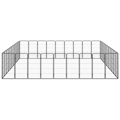 40-Panel Dog Playpen Black 50x100 cm Powder-coated Steel Payday Deals