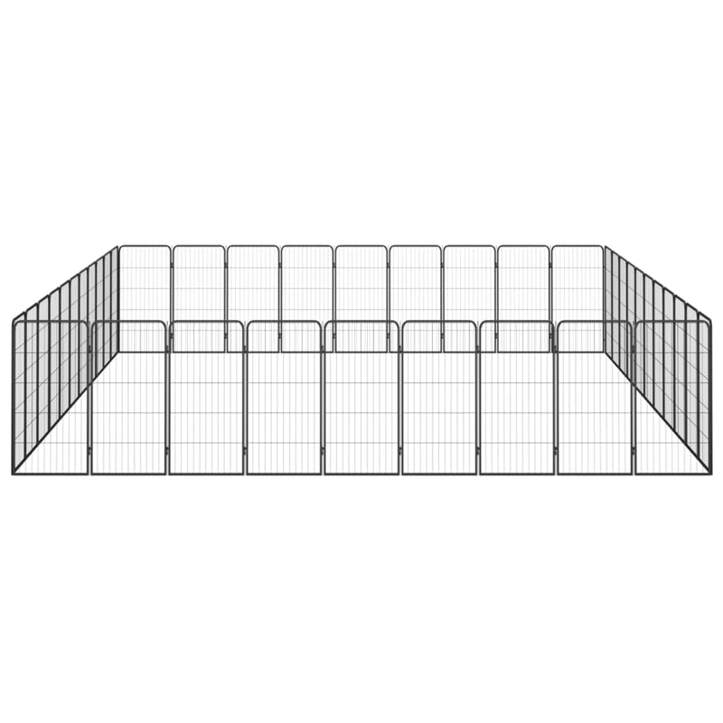 40-Panel Dog Playpen Black 50x100 cm Powder-coated Steel Payday Deals