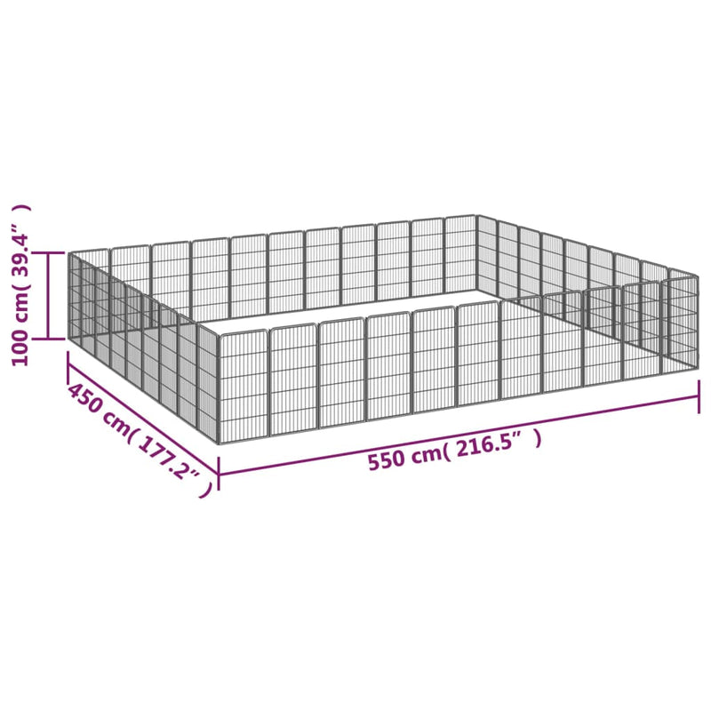 40-Panel Dog Playpen Black 50x100 cm Powder-coated Steel Payday Deals