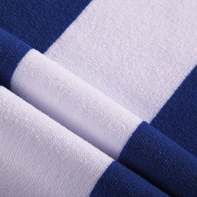 400GSM Cabana Stripe Cotton Polyester Beach Towel Blue Payday Deals