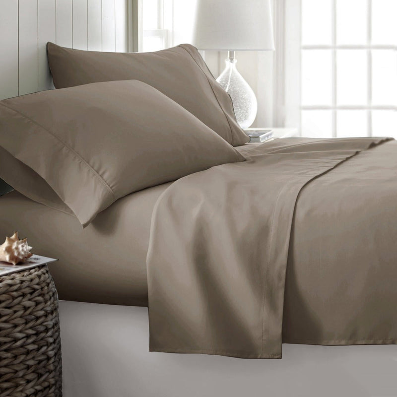 400TC Cotton Sateen Sheet Set King - Mocha Payday Deals