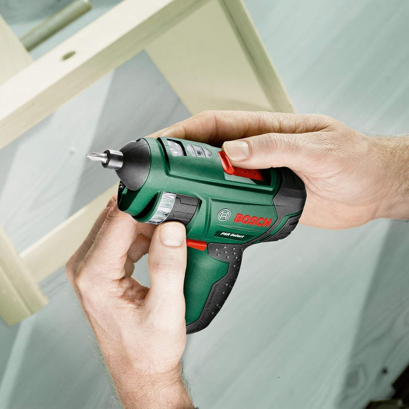 Bosch 3.6V Cordless Electric Screwdriver Gun with 12 Screwdriver Bits & Case (PSR Select)