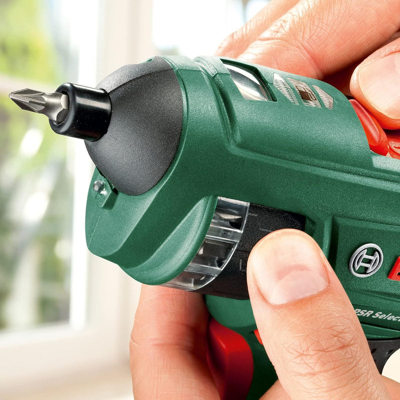 Bosch 3.6V Cordless Electric Screwdriver Gun with 12 Screwdriver Bits & Case (PSR Select)