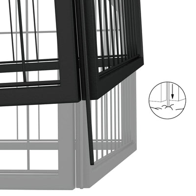 42-Panel Dog Playpen Black 50x100 cm Powder-coated Steel Payday Deals