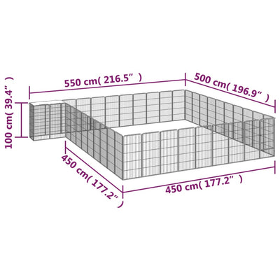42-Panel Dog Playpen Black 50x100 cm Powder-coated Steel Payday Deals