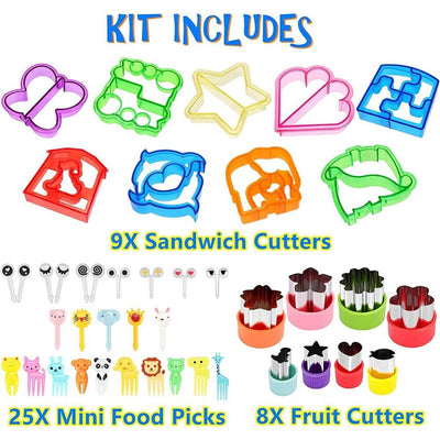 45 PCS Sandwich Cutter Kids DIY Toast Mold Bread Food Moulds Xmas Gift Payday Deals