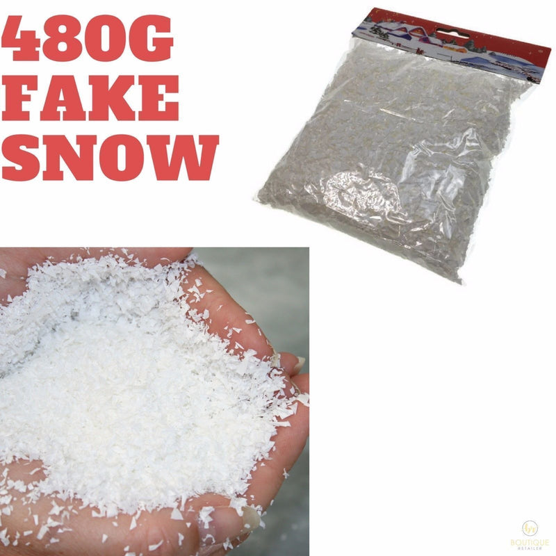 480g FAKE SNOW Christmas White Xmas Frozen Party Confetti Snowflakes BULK Payday Deals