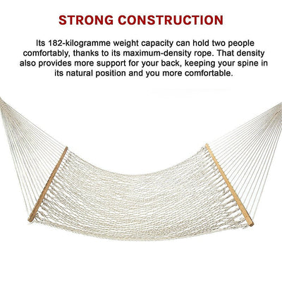 4m Traditional Cotton Rope Hammock with Hanging Hardware Payday Deals