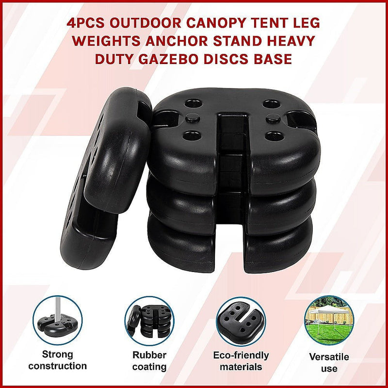 4pcs Outdoor Canopy Tent Leg Weights Anchor Stand Heavy Duty Gazebo Discs Base Payday Deals