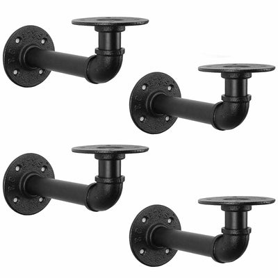 4PCS Pipe Floating Shelf Bracket Industrial Pipe Shelf Bracket Mounting Bracket Storage Racks Decor Payday Deals