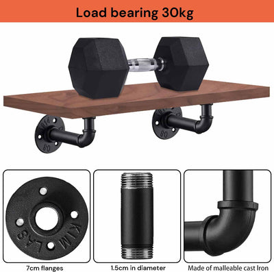 4PCS Pipe Floating Shelf Bracket Industrial Pipe Shelf Bracket Mounting Bracket Storage Racks Decor Payday Deals