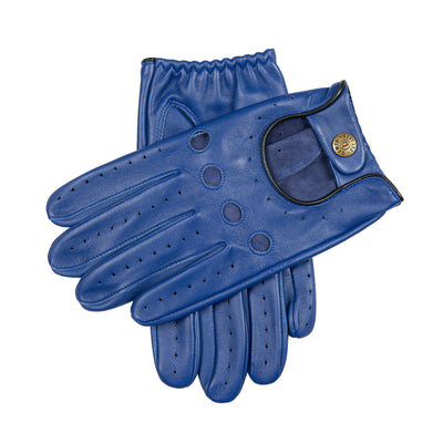 Dents Mens Classic Leather Driving Gloves in Royal/Black - L