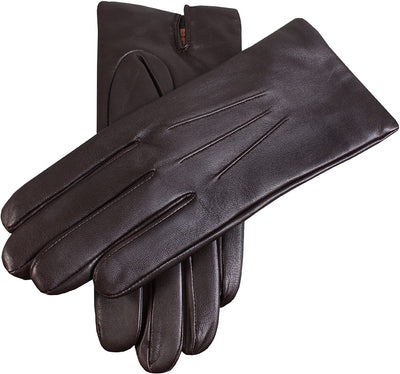 Dents Mens Classic Leather Gloves With 3-Point Stitch and 100% Cashmere Lining