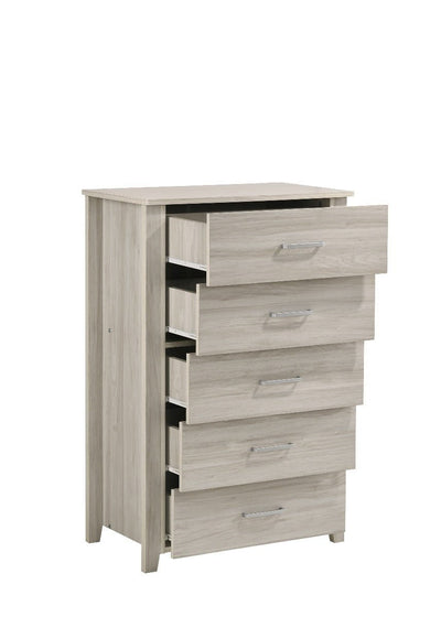 5 Chest Of Drawers Tallboy In White Oak Payday Deals