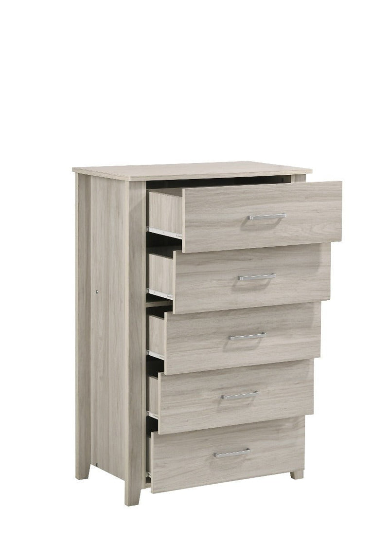 5 Chest Of Drawers Tallboy In White Oak Payday Deals