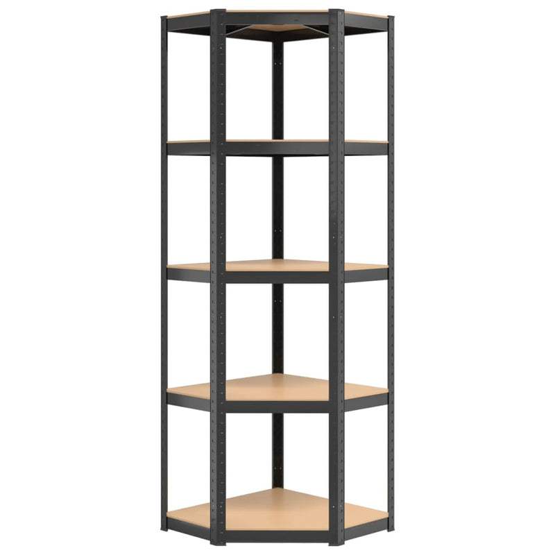 5-Layer Corner Shelf Anthracite Steel and Engineered Wood Payday Deals