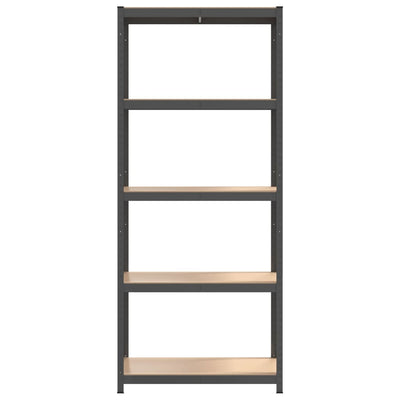5-Layer Shelves 2 pcs Anthracite Steel&Engineered Wood Payday Deals